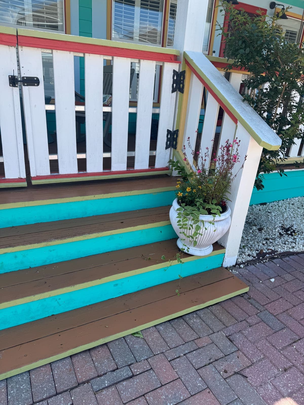 Front steps and gated entry
