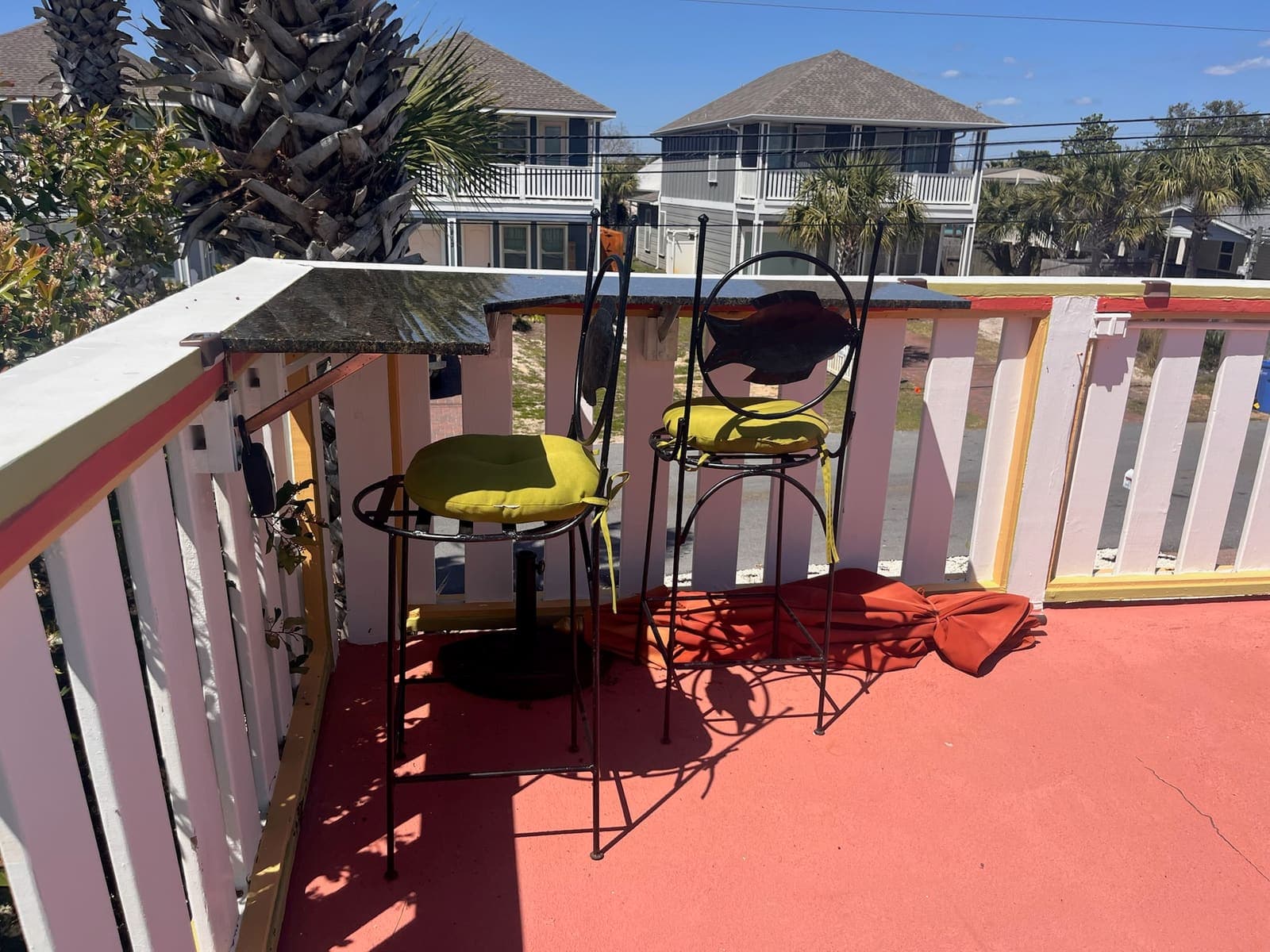Bistro seating on the sun deck